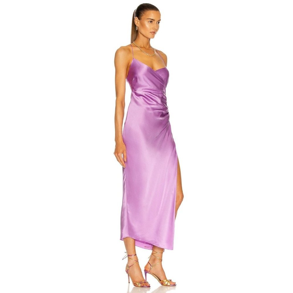 The Sei Strappy Gathered Dress in Lilac Purple 2 New Womens Maxi Long Dress - Picture 5 of 16